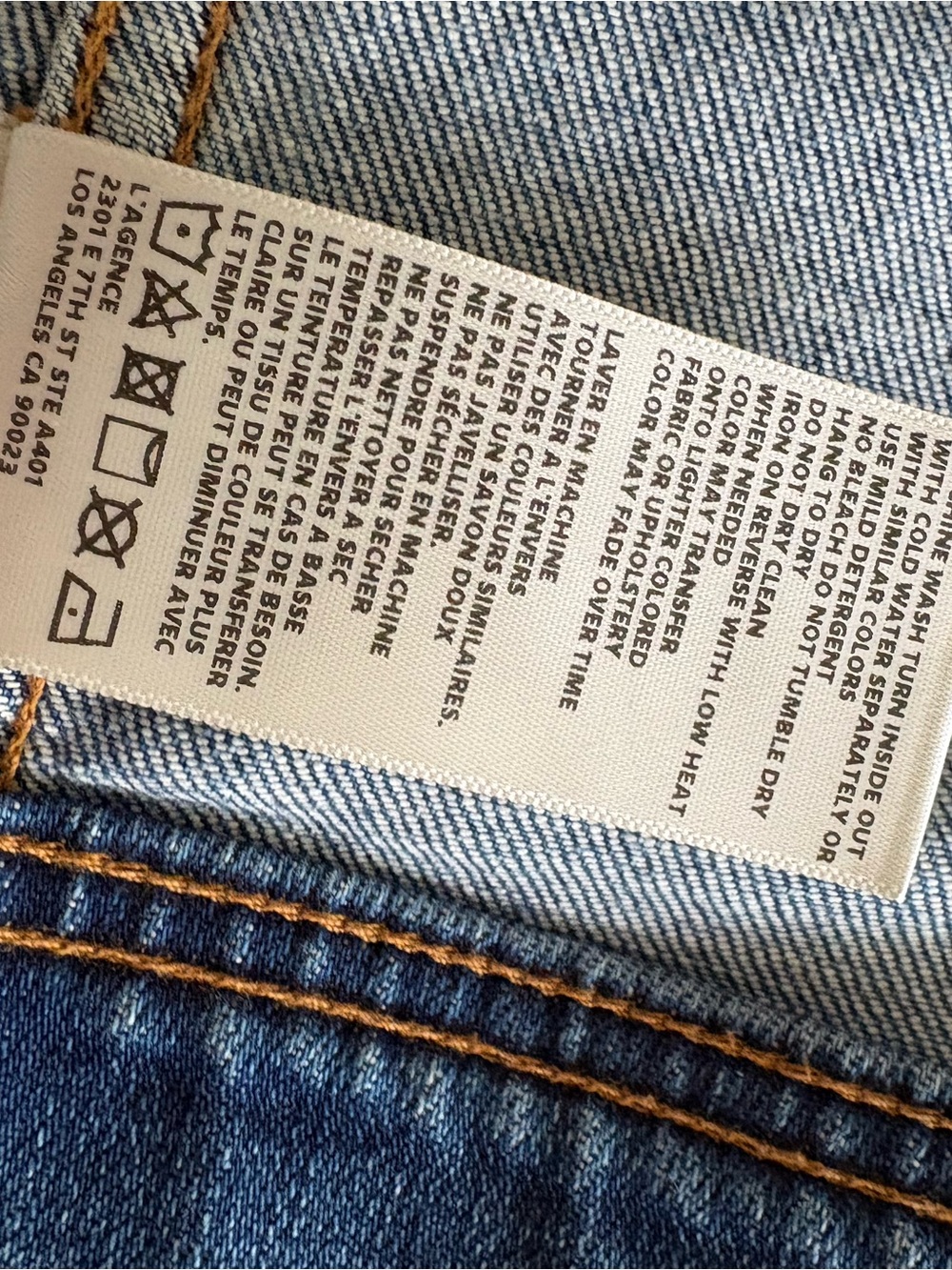 L'AGENCE Medium Blue Distressed Denim Jacket - Picture 9 of 10
